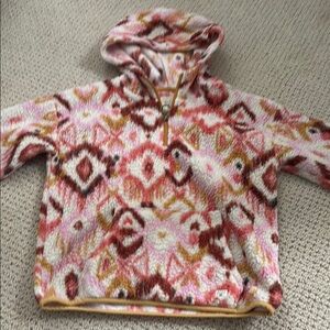 Billabong Pink and Brown Fleece Jacket with Geometric Design